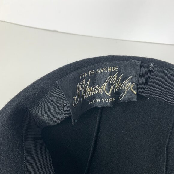 Vintage 40s G Howard Hodge Black Felt Hat w/ Oversized Bow – Classic Dress Style main image 5